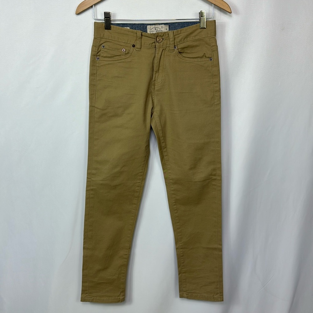 Lucky Brand Skinny Pants Size 12 Tan Kids‎ Stretch Adjustable Waist